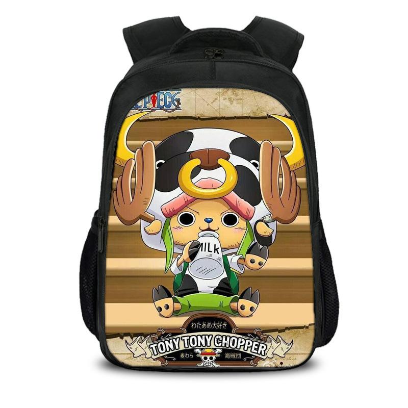 One Piece Monkey D. Luffy Double Layered Backpack School Bags Rucksack Rucksack Bookbag Travel Large Capacity Backpacks