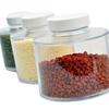 6pcs Transparent Tower Seasoning Jar Airtight Seal Plastic Stackable Seasoning Bottle Removable Lids Cylindrical Shape