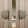 Ethnic Flower Carving Design 20.32 Cm Brass Door Handle Pair, Brass Main Door Handles, Standard, Pack of 2