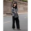 Women's Off-Shoulder Faux Two-Piece Spliced Belted Blouse