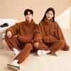 Women's Flannel Pajamas: Stylish Velvet-Lined, Thickened Hooded Coral Fleece for Autumn/Winter—Perfect As Homewear or Outerwear.