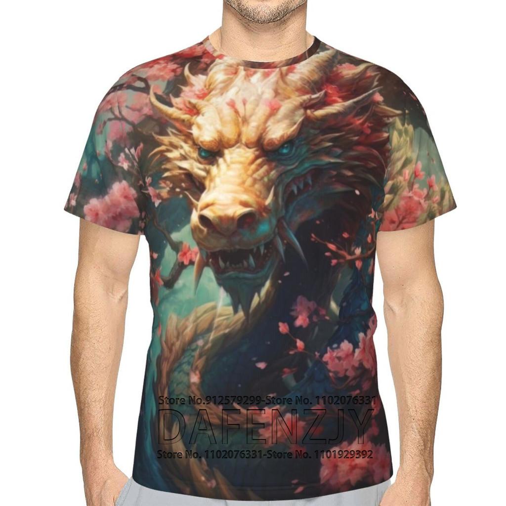 Dragon T-shirt Fashion 3D Printed T-shirt Animal Pattern Short Sleeved Plus Size Streetwear T-shirt Summer Casual Men's Top