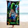 1PC Custom Name Gnome Fantasy Beach Towel Highly Absorbent And Sand-Resistant Towel for Swimming, Pool, Yoga, And Travel Lightweight