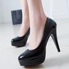 Women Patent Leather High Thin Heel Shoes Waterproof Platform Stiletto Shoes Office Nightclub Party Pub Gathering Women Pumps