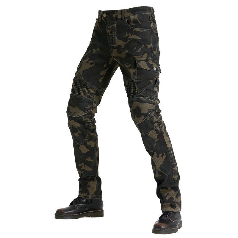 Mens Camouflage Motorcycle Riding Pants With Crash Protection Off-Road Street Use