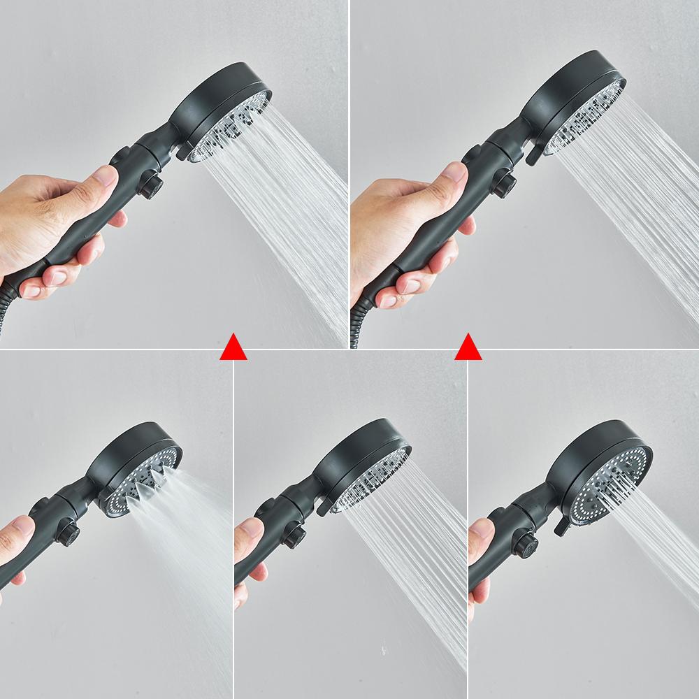 Robinet termostatic pentru cadă, negru, pentru baie, robinet termostatic pentru duș, mixer 20CM/30CM, cioc rotativ din alamă, mixere