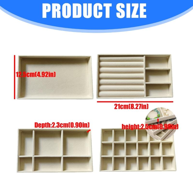 4er-Pack Samt Schmuck-Vitrine mit Schutzfutter Halskettenplatte für Halsketten Ohrring-Aufbewahrung Heimdekorationen
