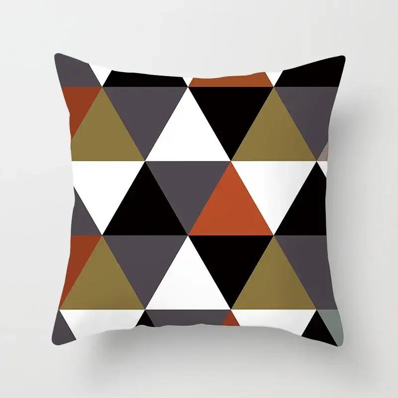 

Pink Color Cushion Cover Geometric Print Decorative Pillows Red Stripe Pillow Case Pillows Decor Home For Car/bed /sofa 66x66cm