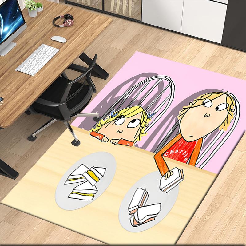 Charlie und Lola Teppich für Bürostuhl Wohnzimmer Schlafzimmer Küche Dekor Geschenke