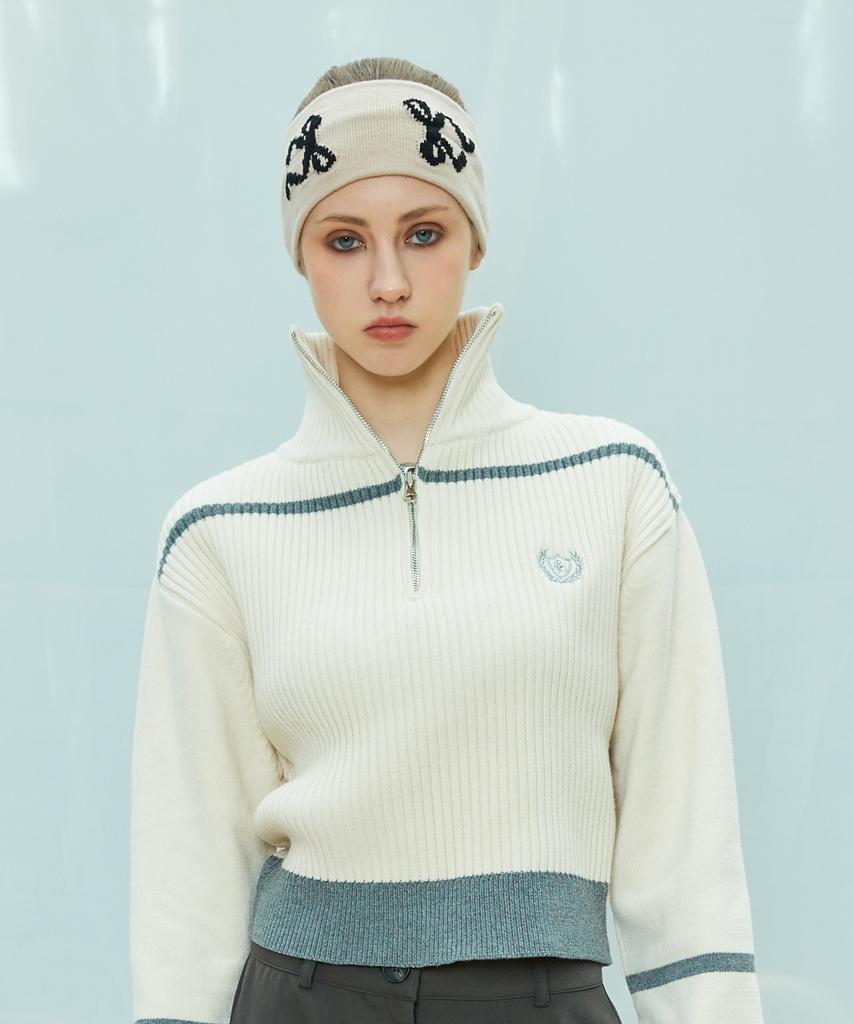 LARTIGENT L9 Half Zip-Up Knit(Ivory)