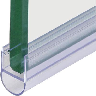 U Type Glass Door Bottom Seal, 33" Long Cutable Waterproof Shower Door Sweep, Automatic Door Sealing Anti-Collision for 1/2" (12mm) Glass
