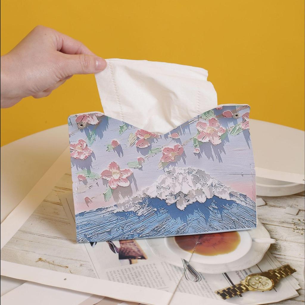 Tulip Oil Painting Tissue Box - Soft Pack for Living Room, Dining Table, or Car