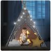 Nukido Children's Teepee Tent With Lights - Gray With Stars