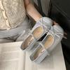 Flat-bottomed mesh breathable Mary Jane single shoes women's summer new gentle evening bow sandals mesh shoes