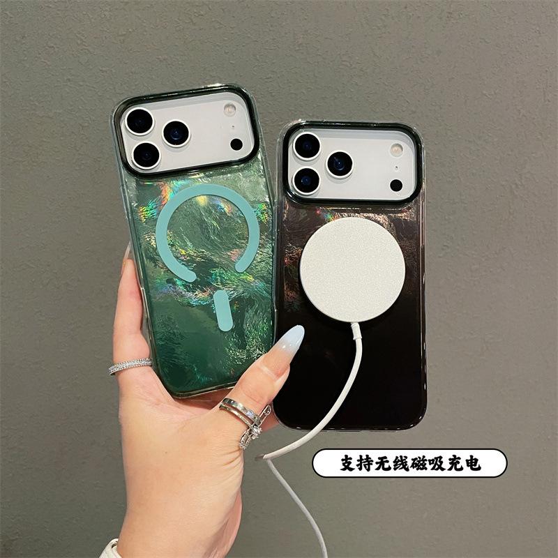 Gradual change contrasting color is suitable for Apple 11 mobile phone case 11promax glacier pattern magnetic case colorful anti-drop 11pro