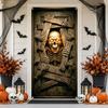Halloween Horror Door Banner Long Haired Skeleton Ghost Haunted House Entrance Decor Spooky Theme Party  Courtyard Ornament