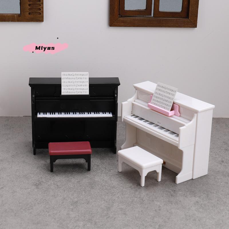 1 Set Dollhouse Cute Simulated Piano Furniture Model Toy Miniature Musical Instruments Doll House Playhouse Scene Accessories