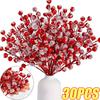 30/1PCS Artificial Frost Berries Christmas Red Berry Branch Ornament New Year Party Xmas Tree Decoration DIY Wreath Fake Flowers