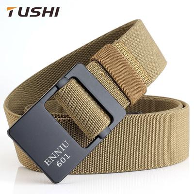 New Men'S Commuting Belt With Automatic Buckle Nylon Waistband, Outdoor Leisure Versatile Double-Layer Thick Belt