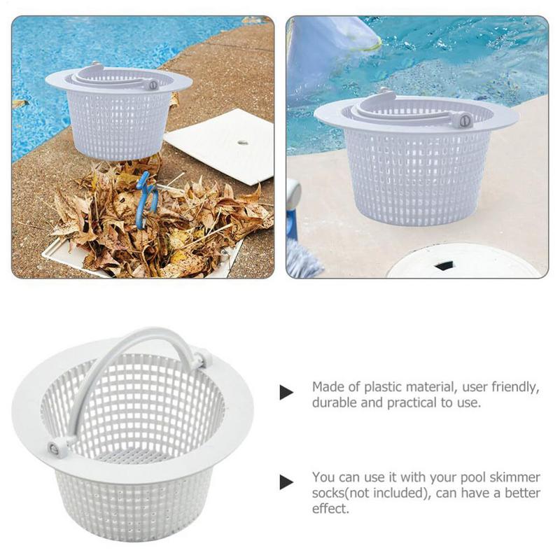 

Корзина для скиммера бассейна, корзина для скиммера для заглубленного бассейна, 2x сменных сливных фильтра, инструменты для чистки для газона, сада, спа, удаления мусора CHINA