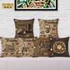 Short Plush Material Pillowcaseeuropean Style Vintage Steampunk Patterns Printed Cozy Couch Cushion Cover Home Decorative Pillow