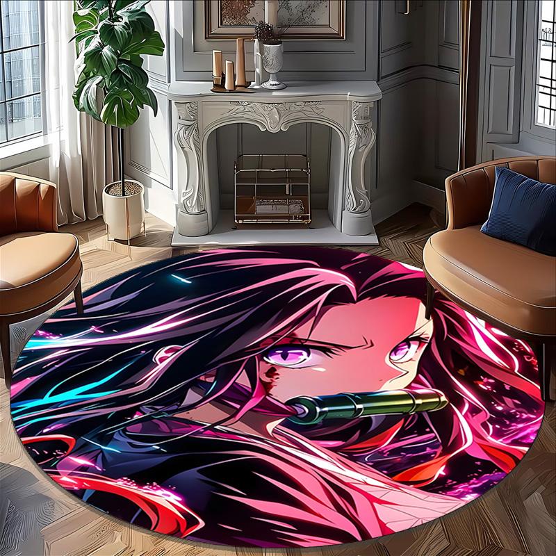 1pc nezouko Carpet, Round Rug, Comfortable, Suitable for Entryways, Living Rooms, Office, And Bedrooms, Christmas Decoration