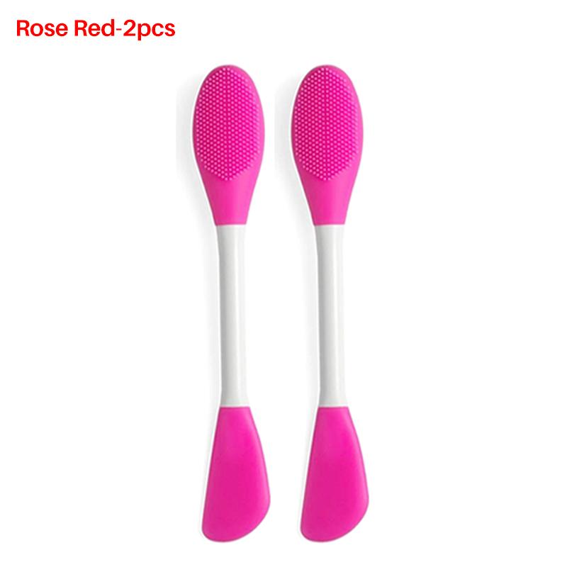8/2pcs Double-Ended Silicone Face Mask Brush Reusable Soft Facial Masks Applicator Massage Spatula for Cream Skincare Supplies