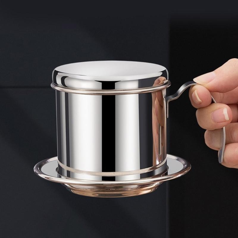 Stainless Steel Coffee Filter Durable Reusable Pouring Over Drip Cup For Home Office Travel Vietnamese Coffee Dripper
