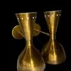 Italienische Diablo Wandleuchten - Stilnovo Stil Wandleuchte, Messing Doppelleuchte, Mid-Century Modern Wandlampe