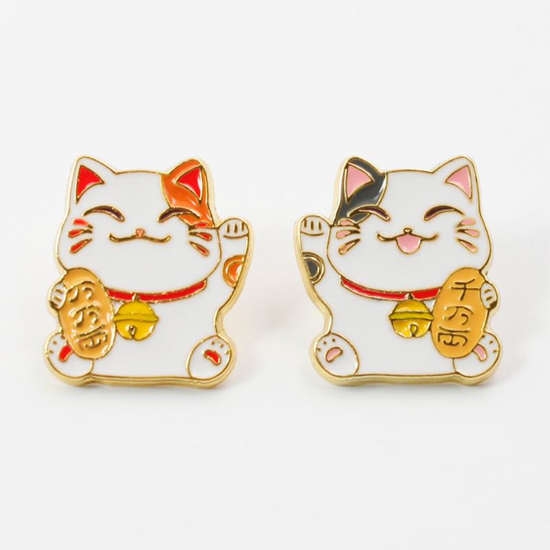 Funny Cute Cats Enamel Pins Fashion Creative Lucky Cat Badge Cute Japanese Lucky Cat Badge Brooch Gifts For Kids Friends