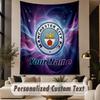 Custom Text Tapestry Manchester City Print Wall Tapestry Indoor Living Room Wall Decor