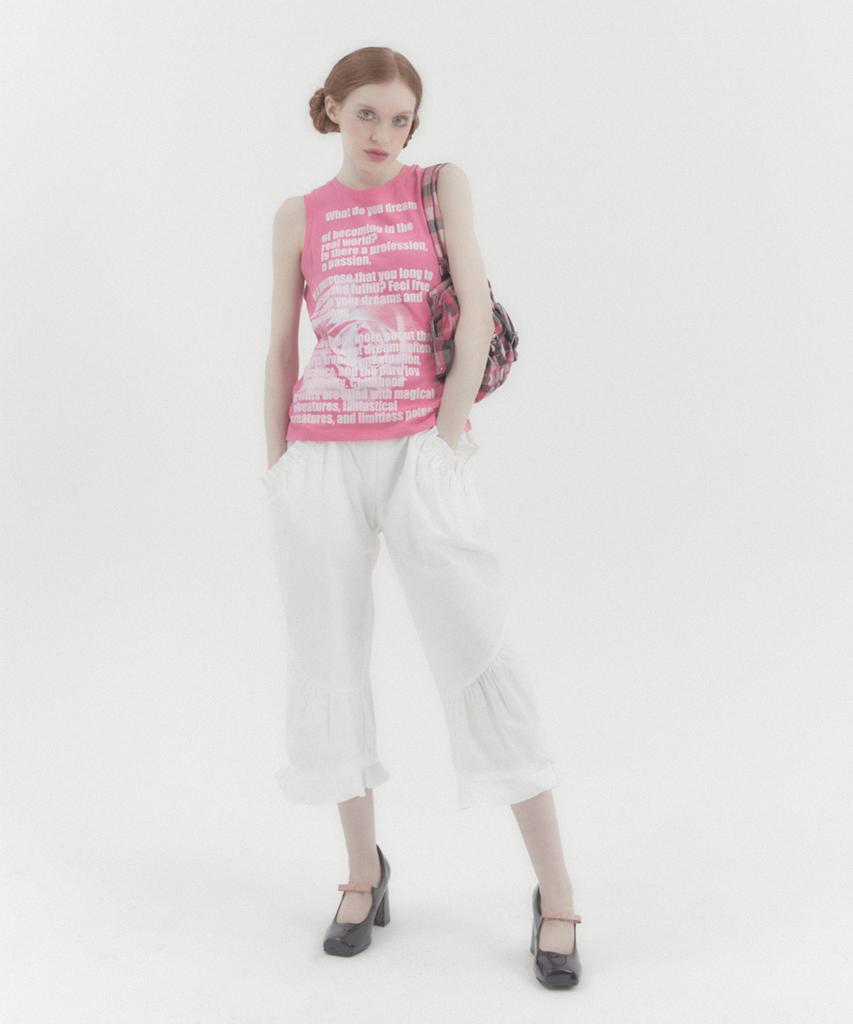 KATER Capri Nylon Shirring Pants - Ivory