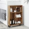 VidaXL Chariot de rangement étroit chêne artisanal bois d'ingénierie, chariot de rangement mince, chariot de cuisine sur 855231