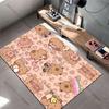 Cute Capybaras and Hearts Carpet Yoga Living Room Room Decor Children's Crawling Mat Doormat Area Rug Games Mat