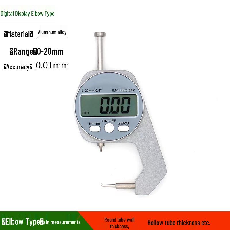 Digital Thickness Caliper: Flat & Pointed Head Gauge for Measuring Paper Board