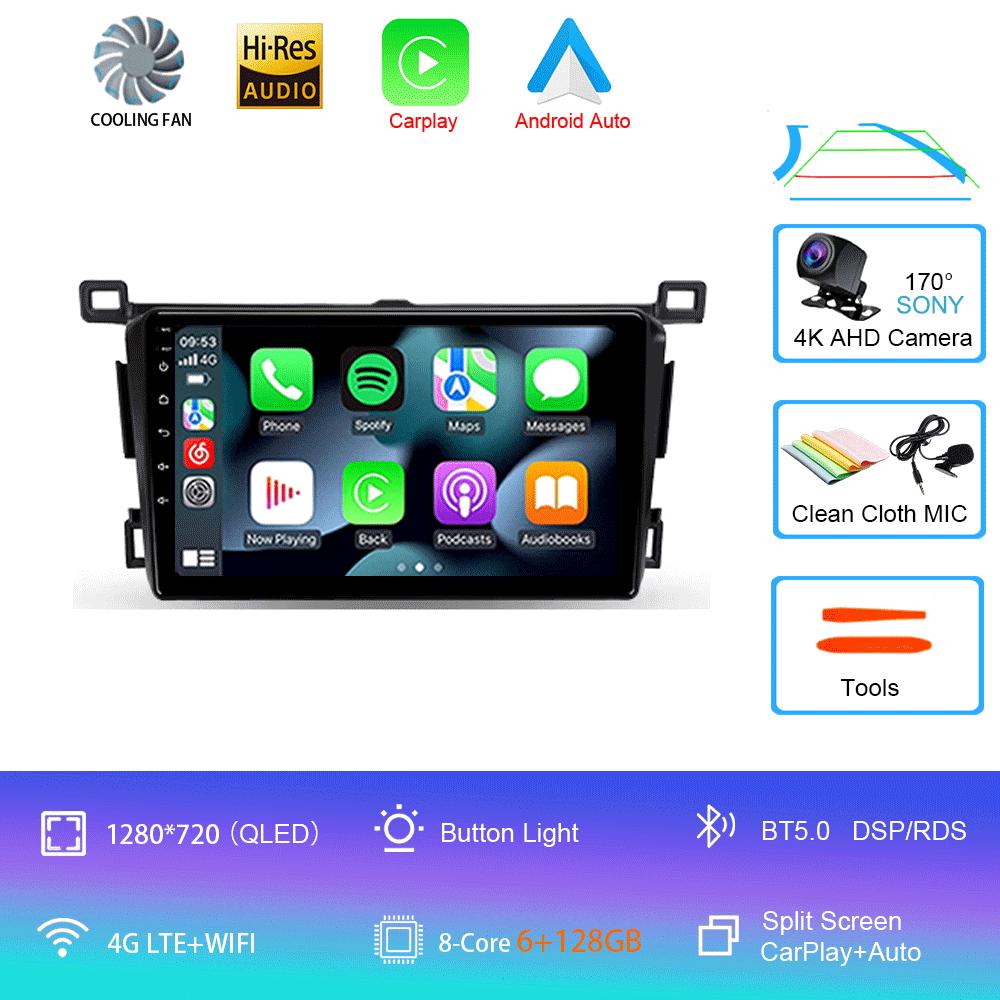 Android 14 For Toyota RAV4 Rav 4 2013 2014 2015 - 2019 Carplay Auto Car Radio GPS Navigation DSP 360 Camera 2 Din Video Stereo