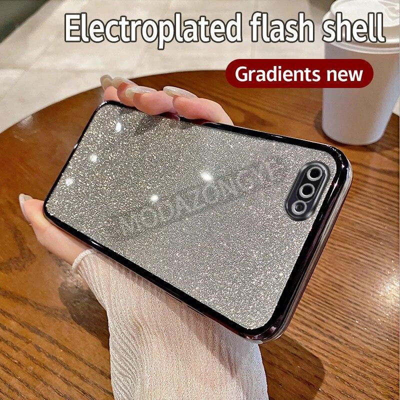 For OPPO A12e Case Electroplating Soft Glitter TPU Cell phone Back Cover OPPO A12e CPH1853 Phone Casing For Girl Woman