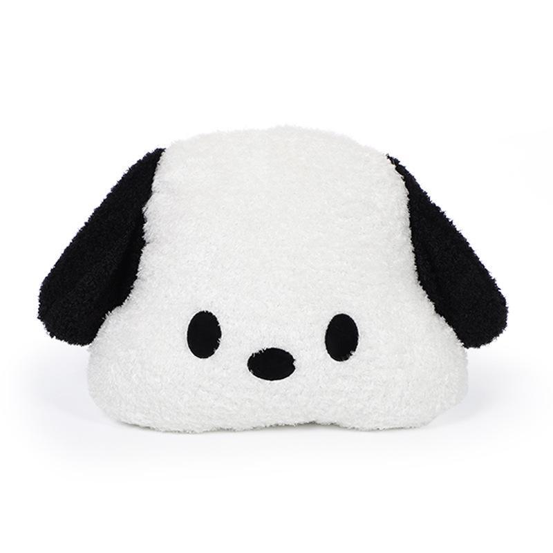 Cute Black and White Dog Car Winter Waist Support Pillow