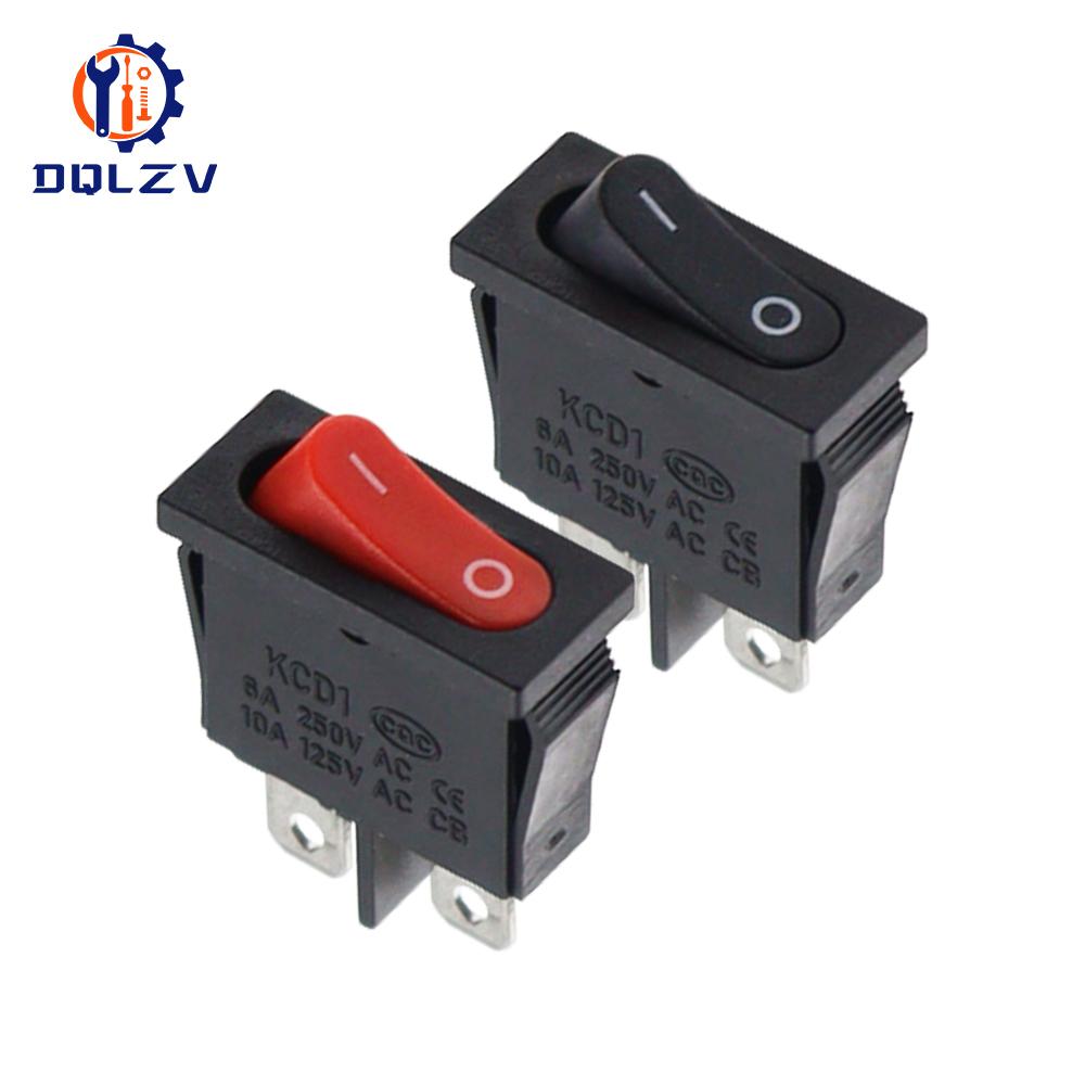 10x22mm KCD1-110 Black Super Thin Rocker Switch NO/OFF 2 Pin Small Instrument Power Switch 6A 250VAC /10A 125VAC