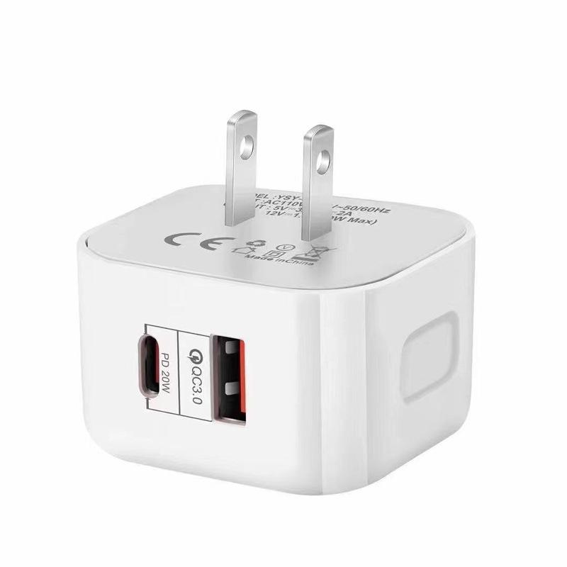 20W Dual USB Fast Charger, UK Standard, Compatible with Apple iPhone 15
