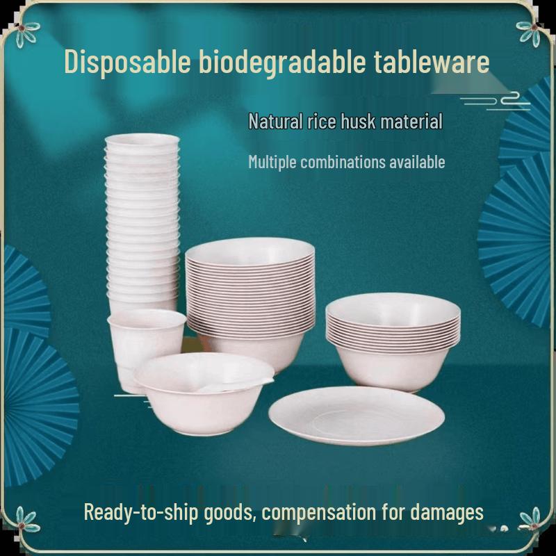 Biodegradable Rice Husk Disposable Tableware Set
