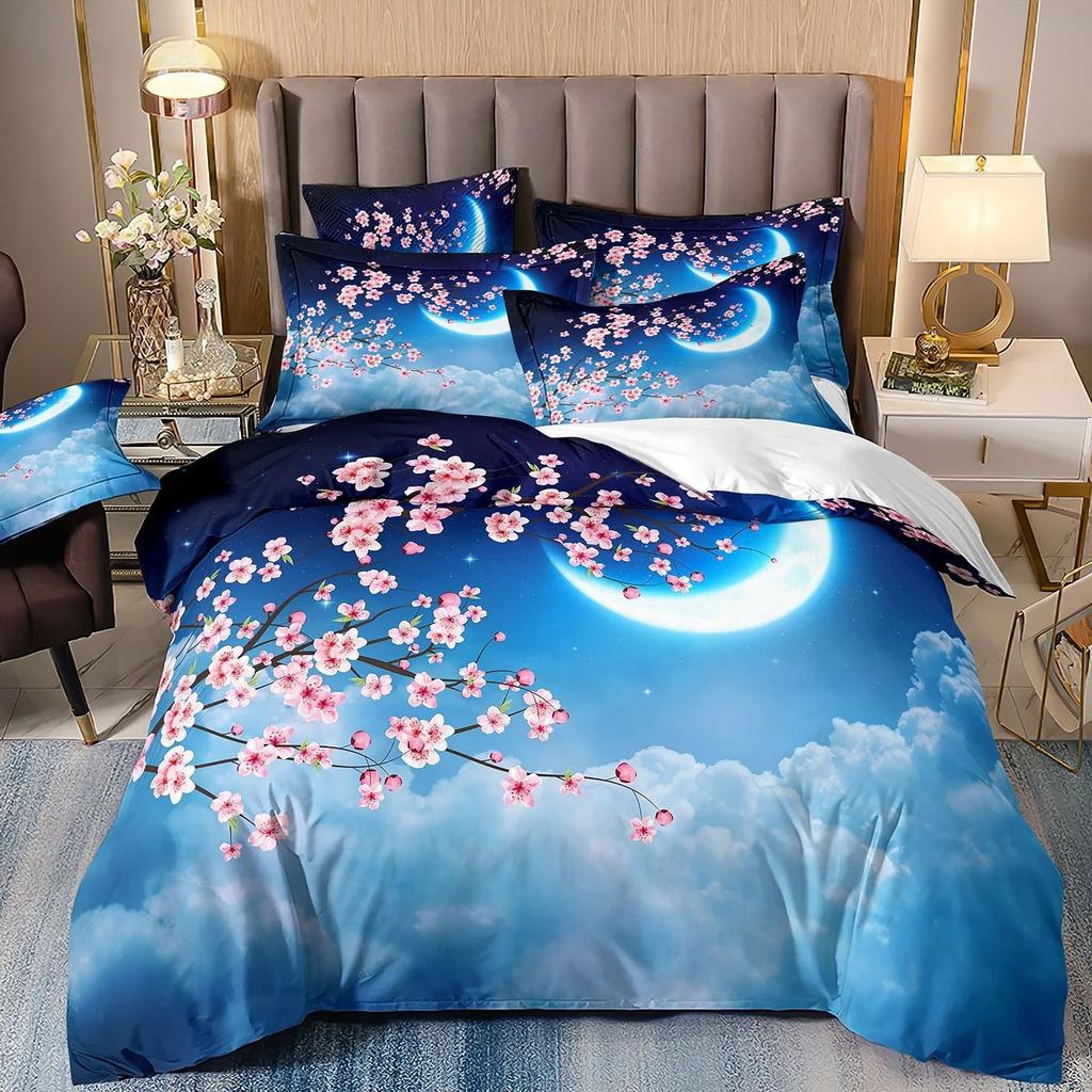 Japanese Scenery Art Bedding Set 3D Printed Crane Duvet Cover Set Single Double Twin King Size Teens Adults Mountain Exotic Art