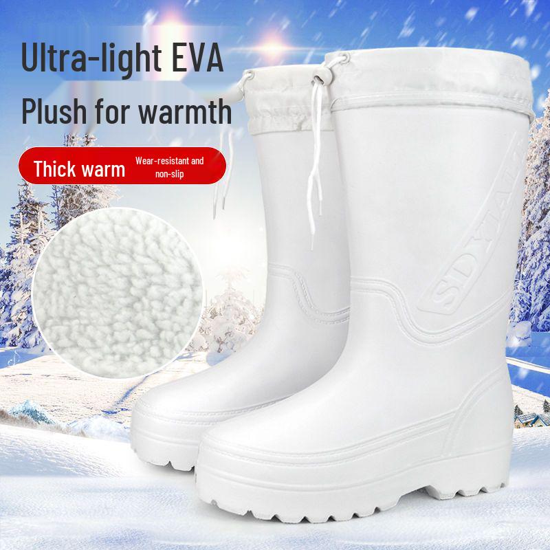Unisex Ultra-Light EVA Cotton Rain Boots: Non-Slip, Oil-Resistant Footwear for Cold Storage, Fishery, and Food Industry.