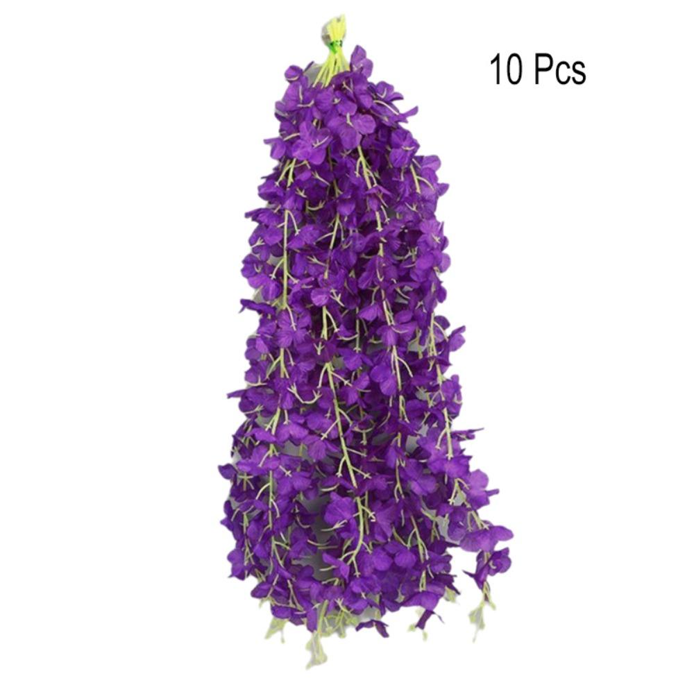 10PCS Bright Color Artificial Wisteria Hanging Flower Wisteria Flower Strips  Ceiling