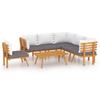 7 Piece Garden Lounge Set with Cushions Solid Acacia Wood