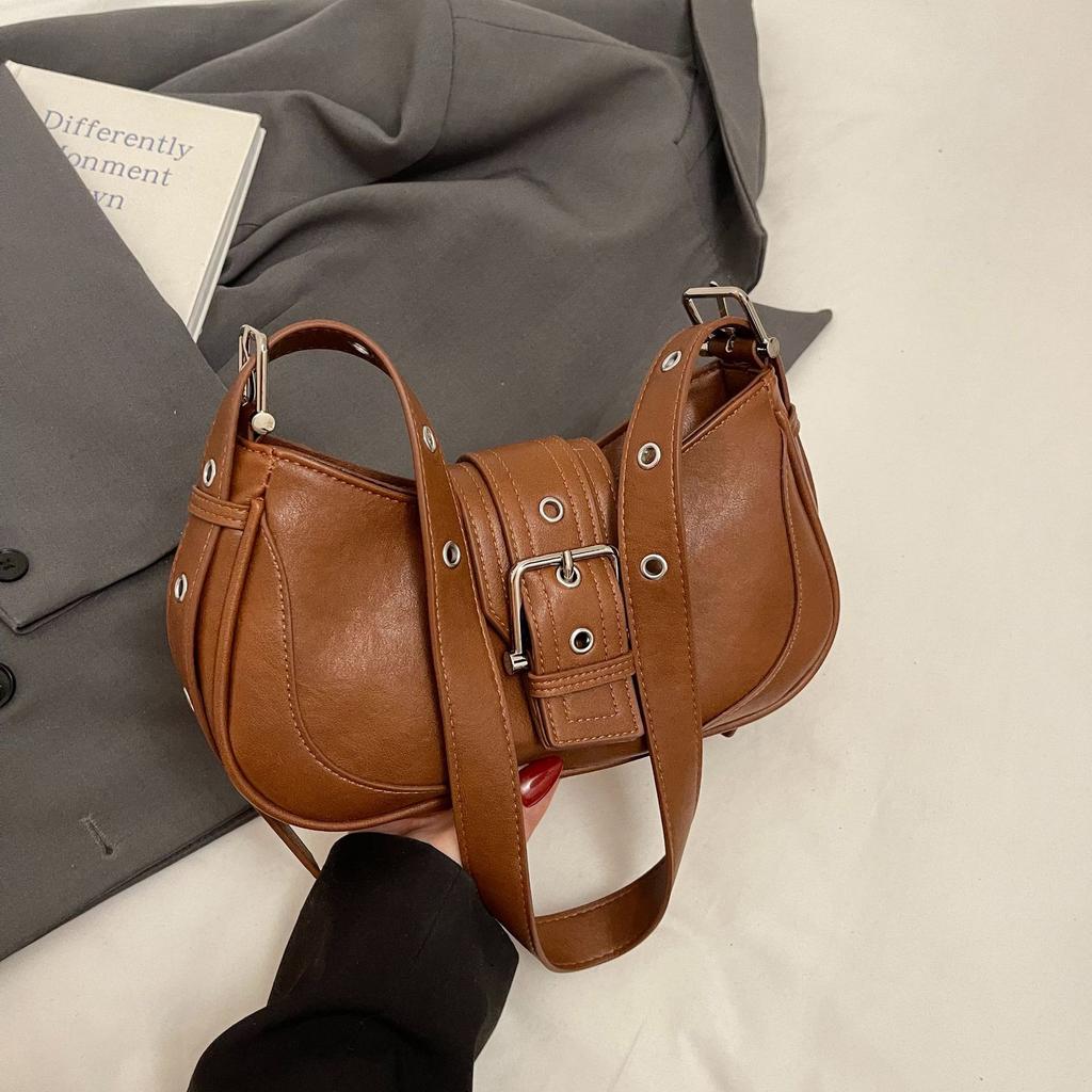 Spring and summer retro leather underarm bag new fashion versatile high sense niche single shoulder messenger women's bag