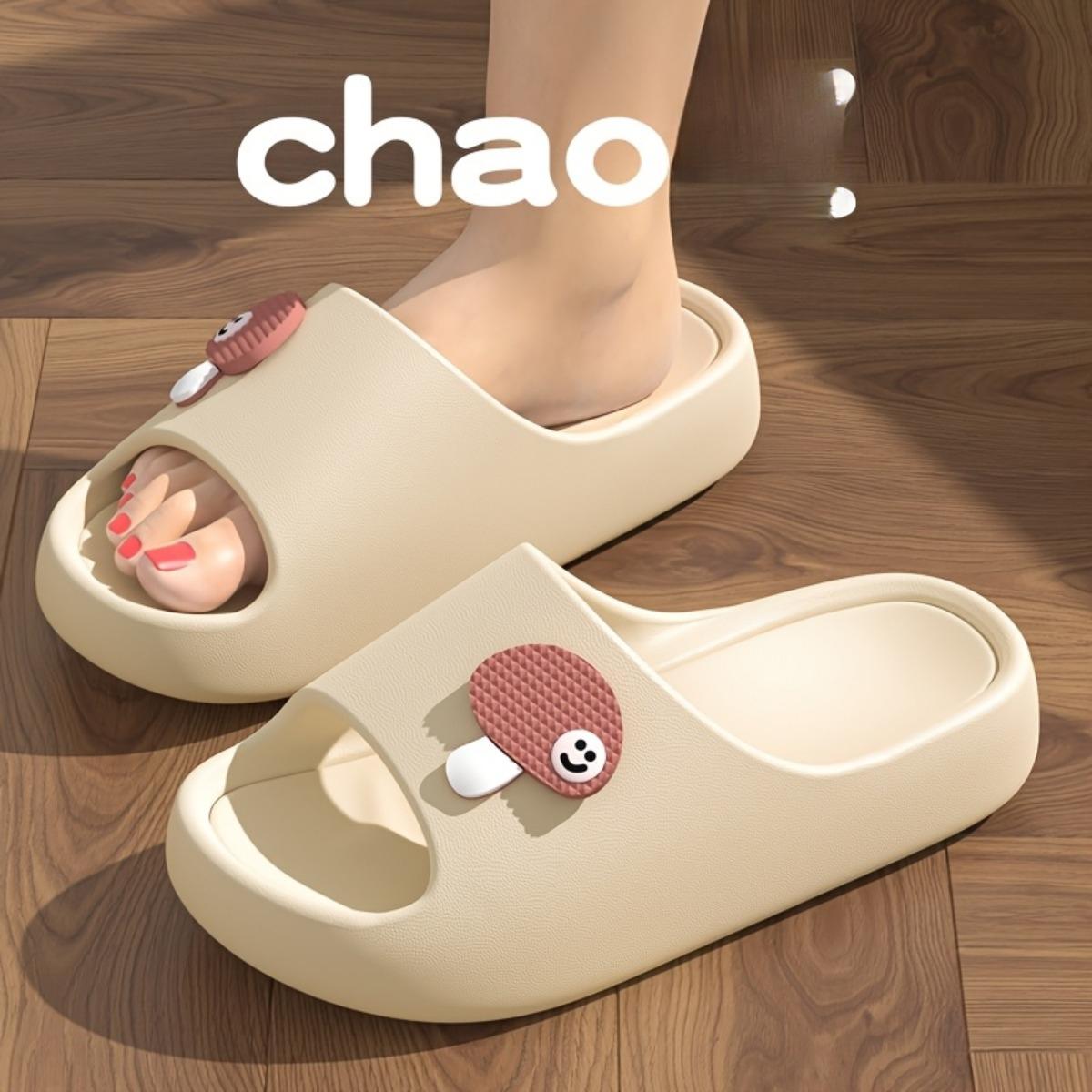 

Милые маленькие сандалии-грибочки из материала ЭВА, толстоподошвенные нескользящие домашние тапочки для ванной для пар, подходят для домашнего отдыха 36-37