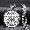 Witchcraft Gothic Dark Pentagram Necklace Stainless Steel Original Tetragrammaton Salomon Amulet Necklaces for Women Jewelry