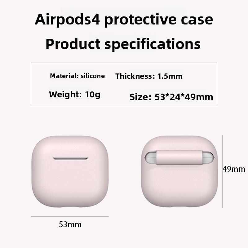 Applicable Airpods4 Earphone Case Protective Case AirPods Wireless Bluetooth Headset Silicone Case