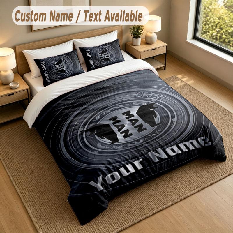 Set Biancheria da Letto 1 Copripiumino 2 Federe Stampa Camion MAN Morbido Tessuto per Letto Decorazione Camera da Letto